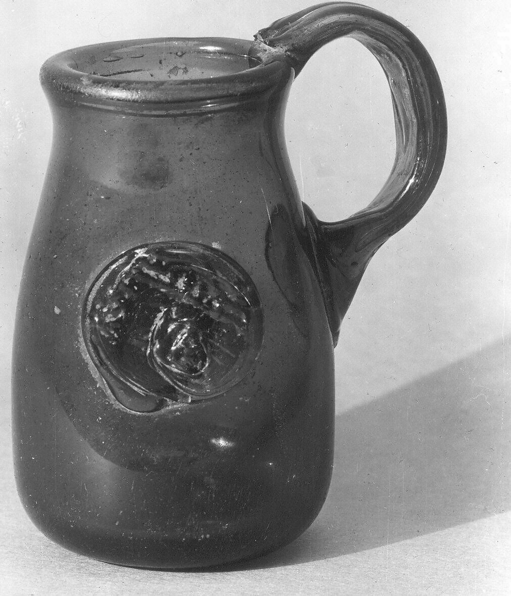 Measuring Cup, Glass; blown, impressed; worked on the pontil