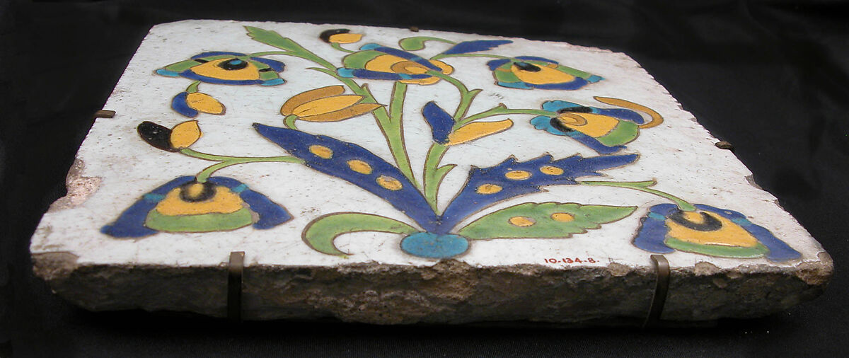 Tile, Stonepaste; glazed