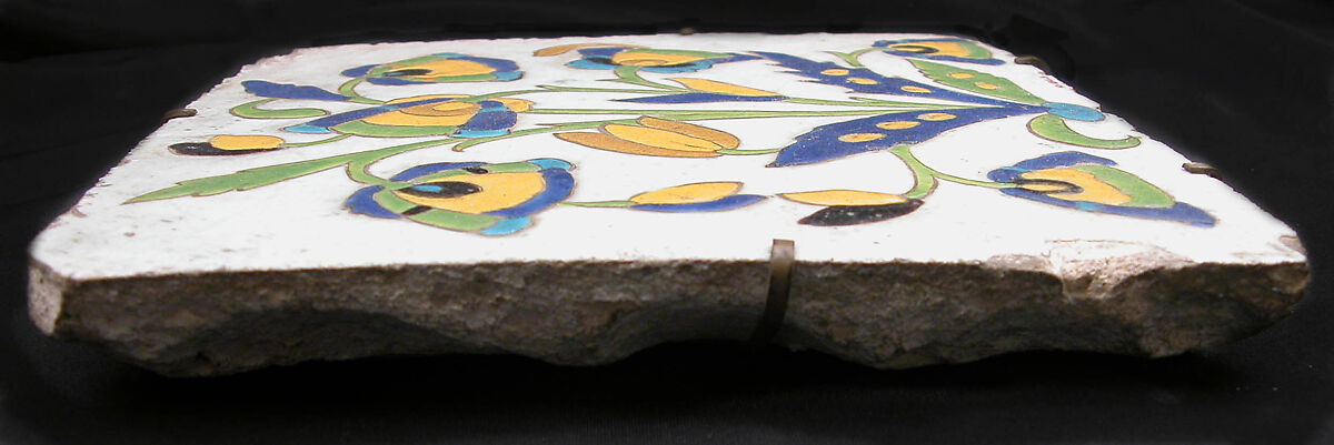 Tile, Stonepaste; glazed