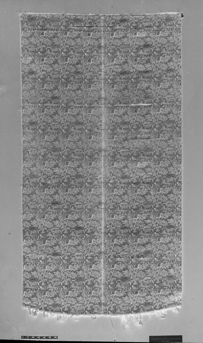 Brocade with Hunting Scene, Silk, metal wrapped thread; taqueté