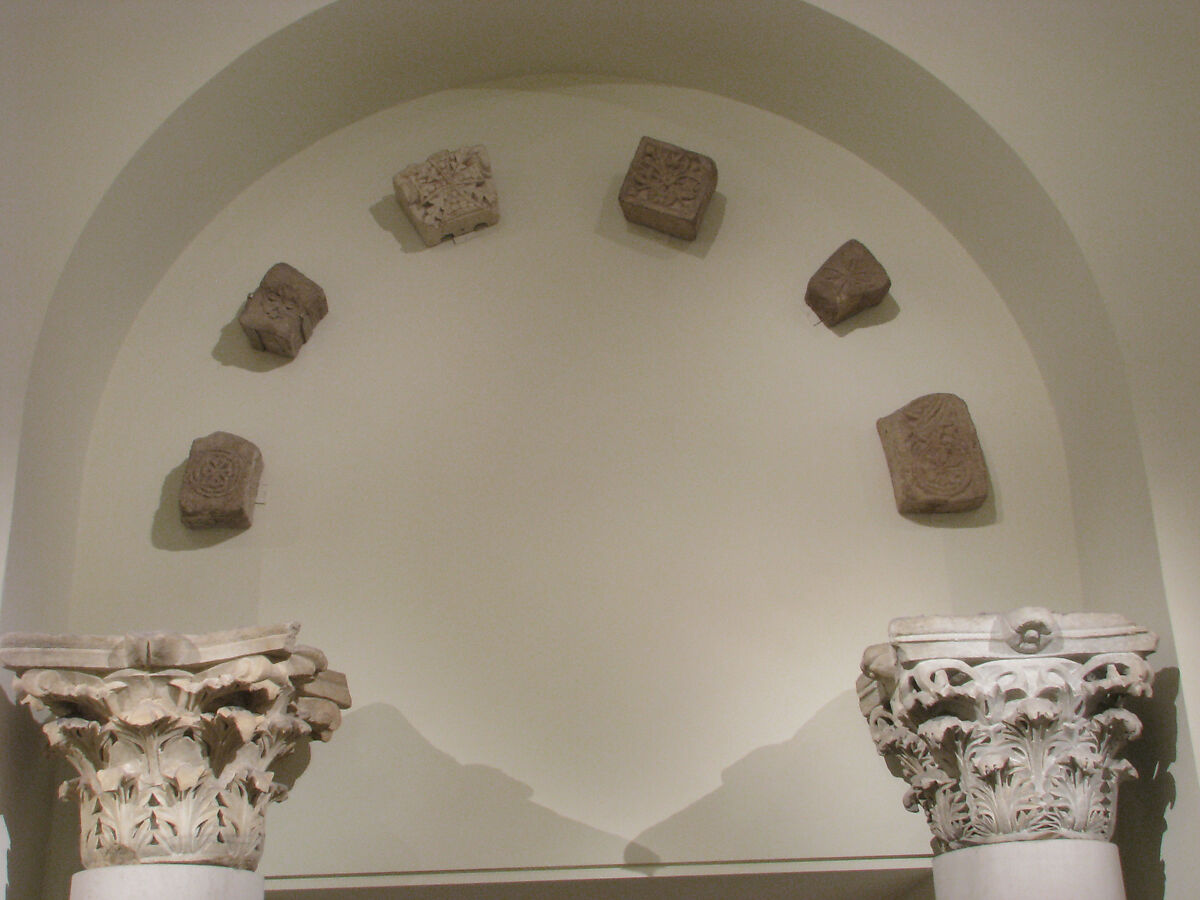 Block from an Arch with a Cross, Sandstone; carved in relief