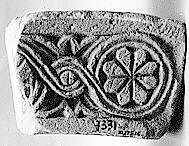 Block from an Arch with Running Rosette Medallions, Sandstone; carved in relief