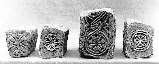 Block from an Arch with Running Rosette Medallions, Sandstone; carved in relief
