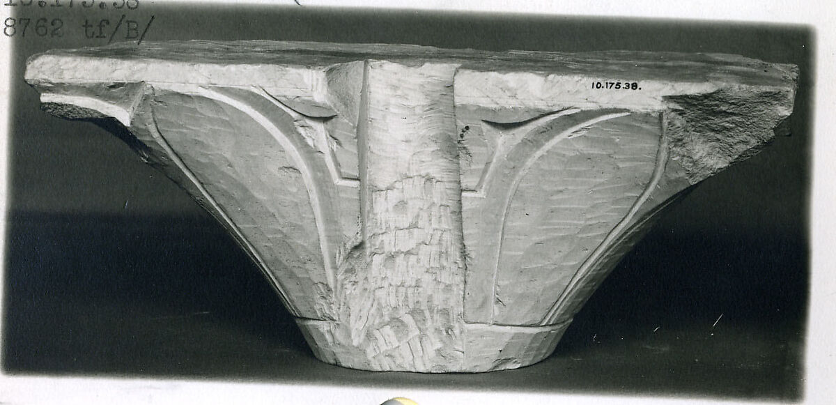 Capital, Limestone; carved in relief 