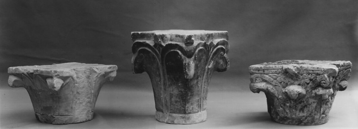 Capital with Leaves, Limestone; carved in relief