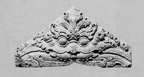 Antefix with a Mythical Kala Face, Volcanic stone (Andesite), Indonesia (Java) 