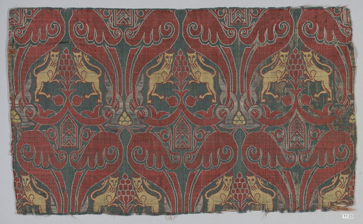 Textile Fragment, Silk; lampas