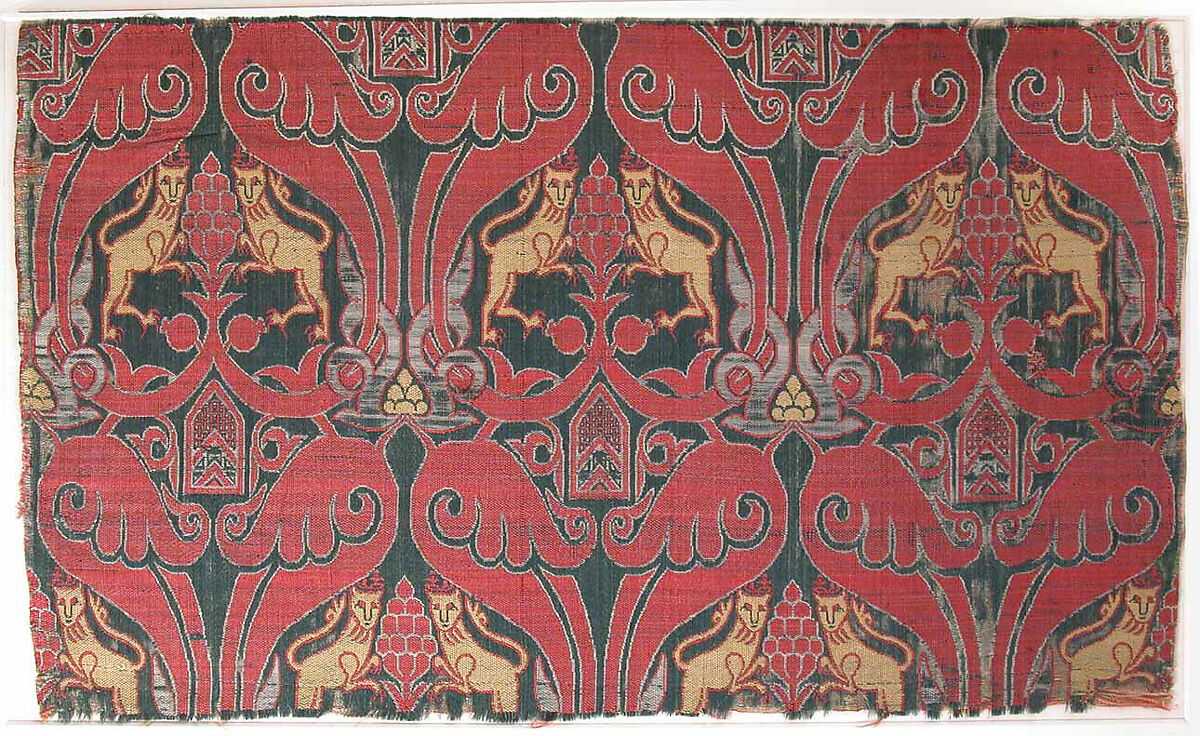 Textile Fragment, Silk; lampas