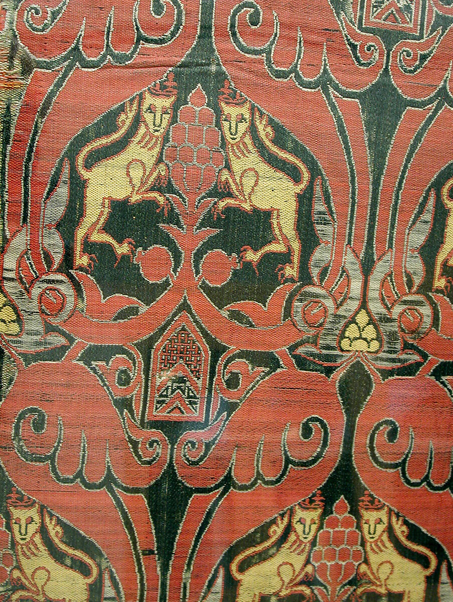 Textile Fragment, Silk; lampas