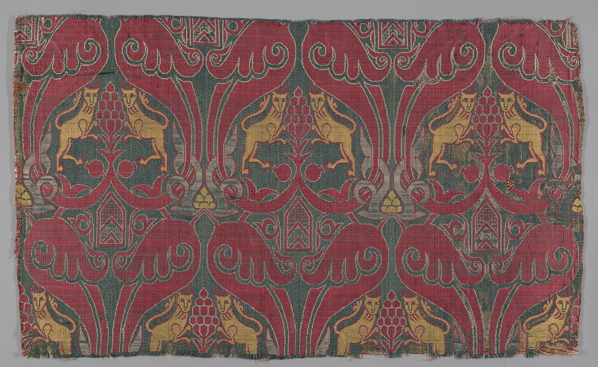 Textile Fragment, Silk; lampas