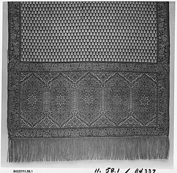 Sash, Silk, metal thread