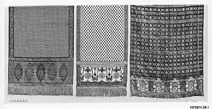 Sash, Silk, metal thread