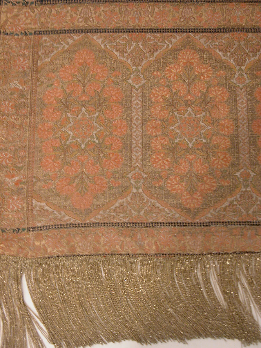 Sash, Silk, metal thread