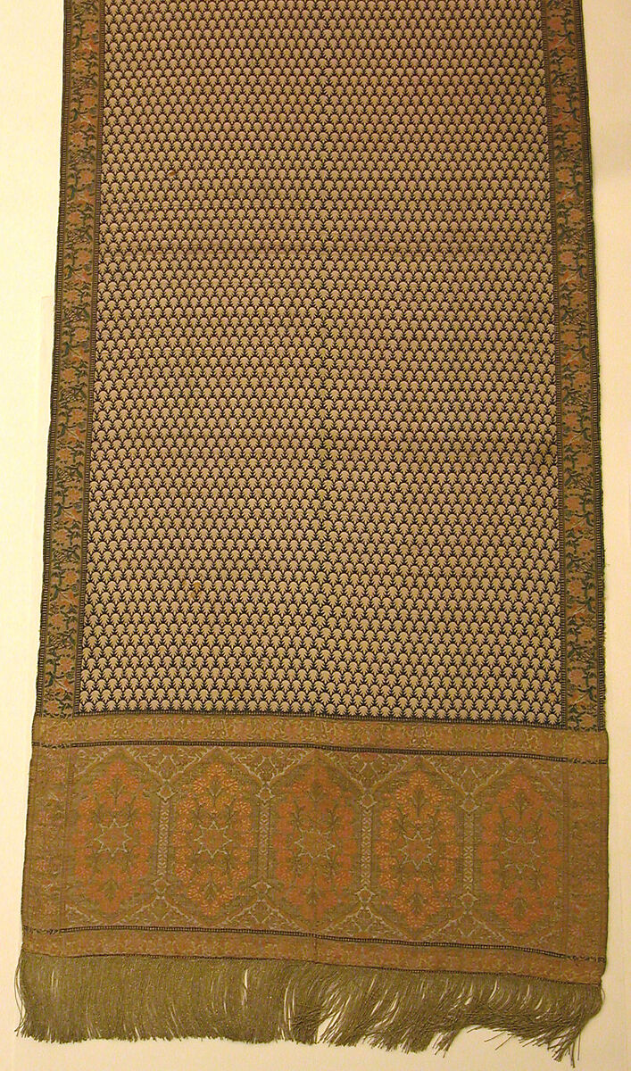 Sash, Silk, metal thread