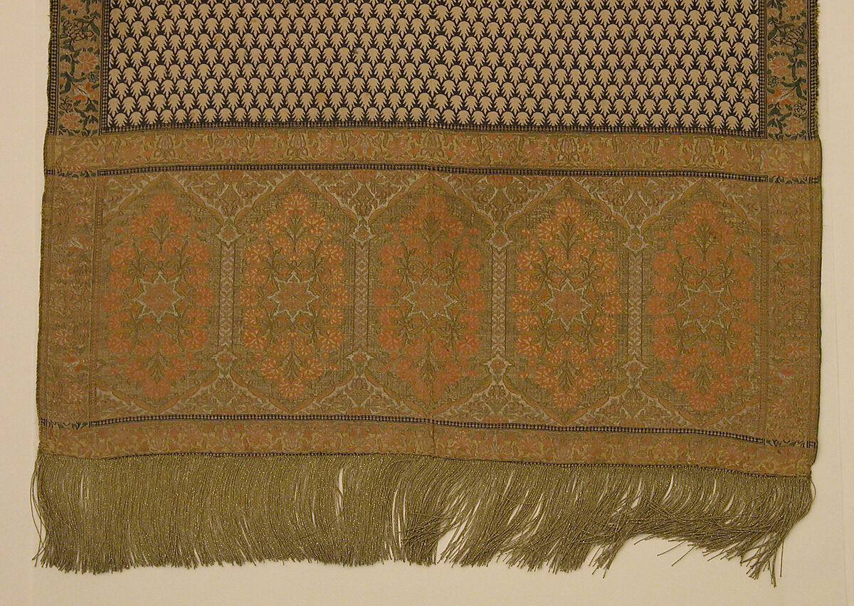 Sash, Silk, metal thread
