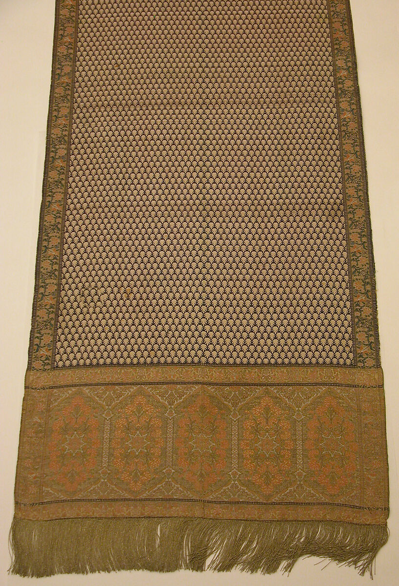 Sash, Silk, metal thread