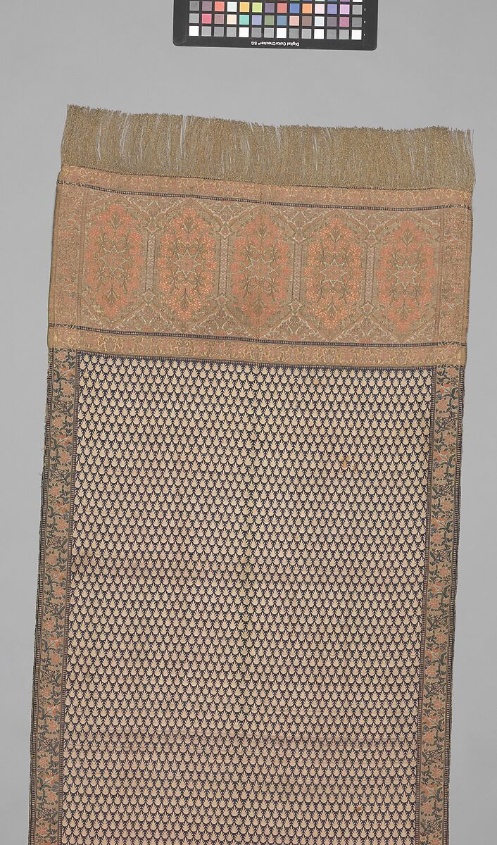 Sash, Silk, metal thread