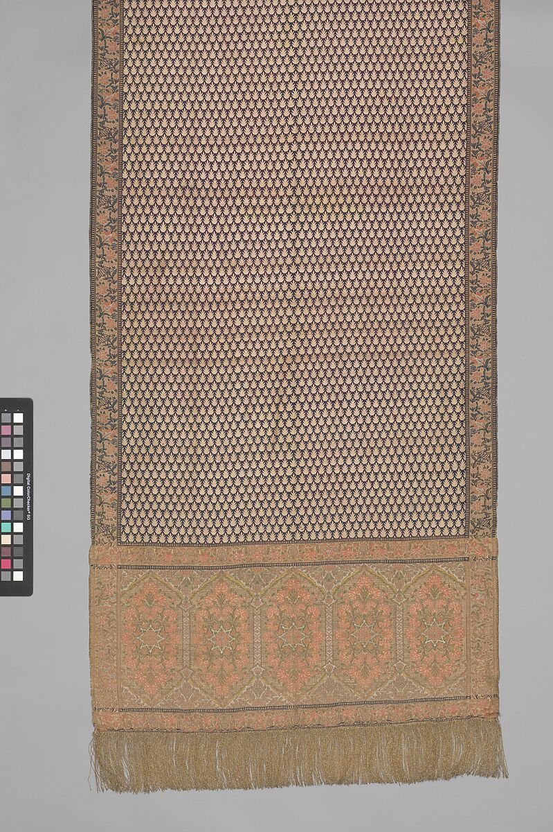 Sash, Silk, metal thread