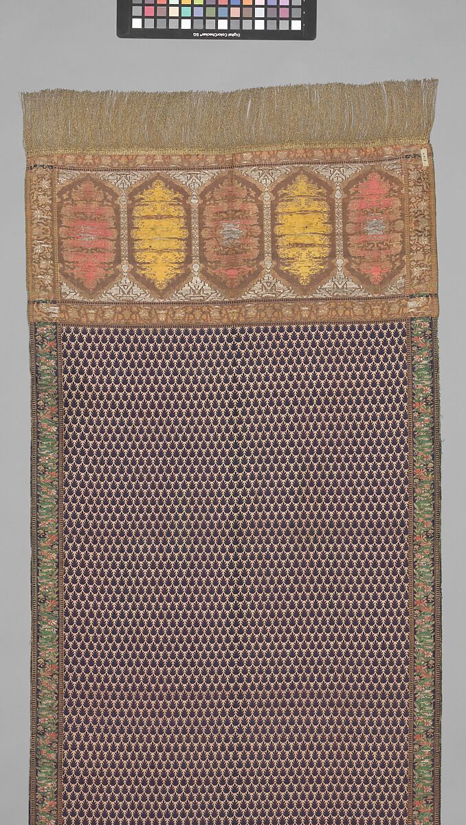 Sash, Silk, metal thread