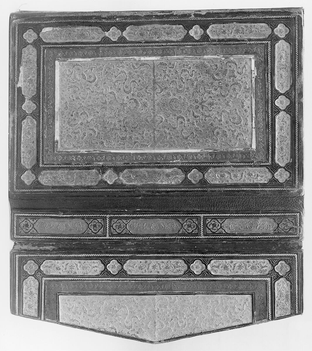 Bustan (Orchard) of Sa'di, Mir 'Ali al-Husaini, Ink, opaque watercolor, and gold on paper; leather binding