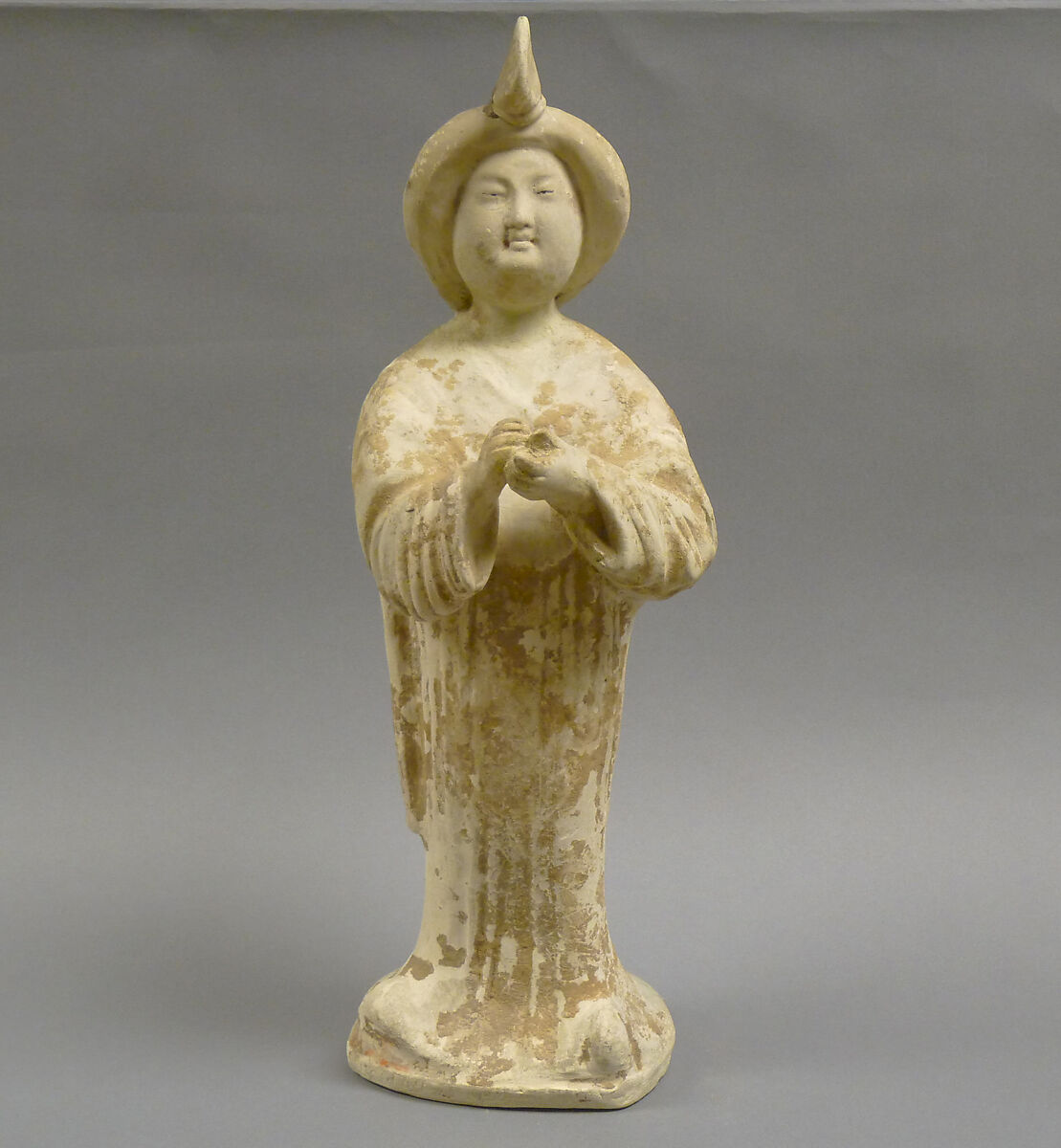 Court lady, Earthenware with remains of white slip and pigment, China