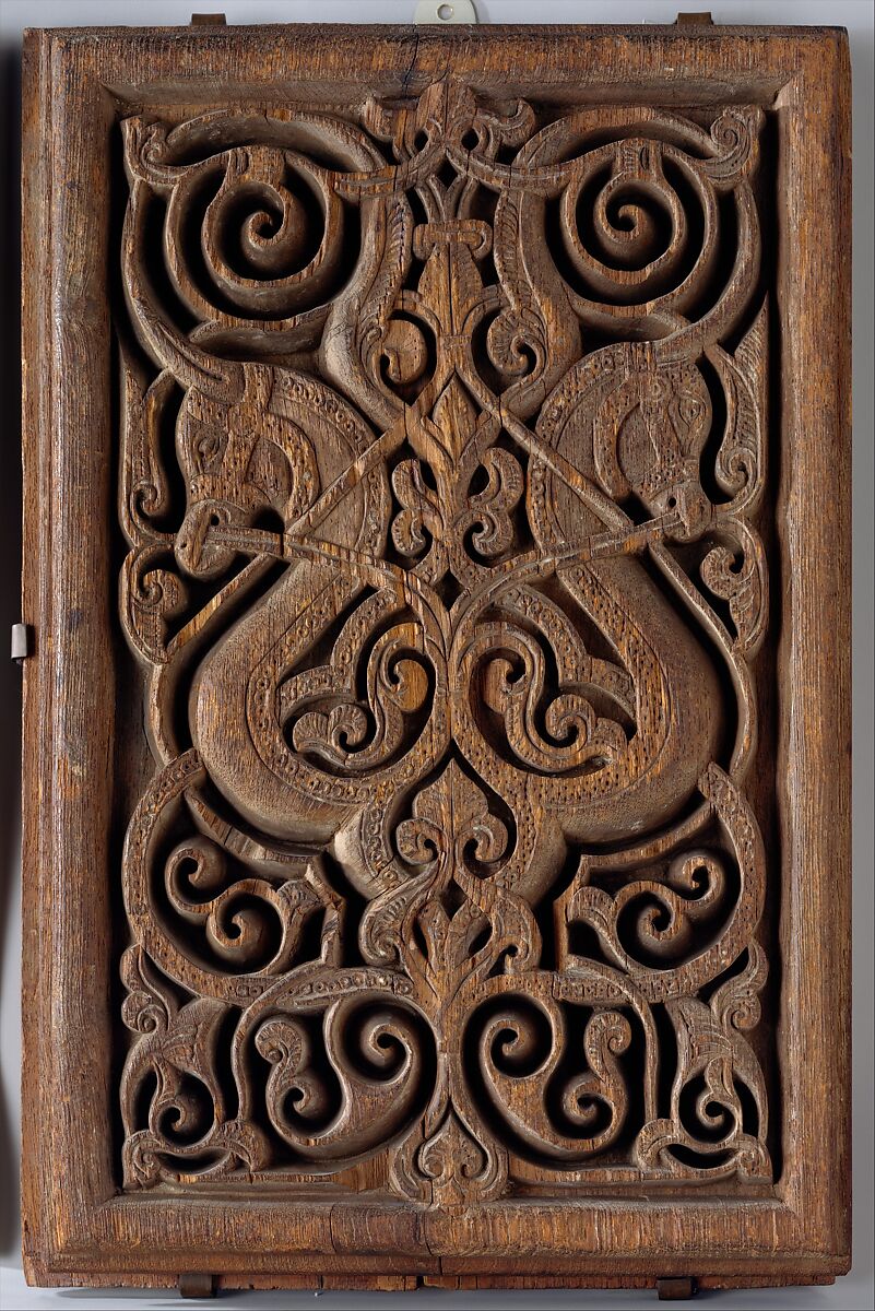 Panel with Horse Heads, Wood (teak); carved
