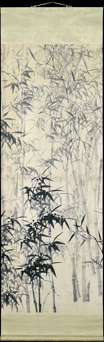 Misty Bamboo on a Distant Mountain, Zheng Xie (Chinese, 1693–1765), Set of four hanging scrolls; ink on paper, China
