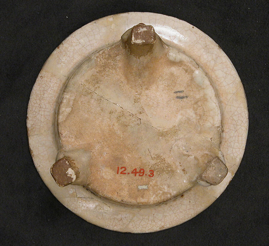 Footed Bowl, Stonepaste; stain and overglaze painted