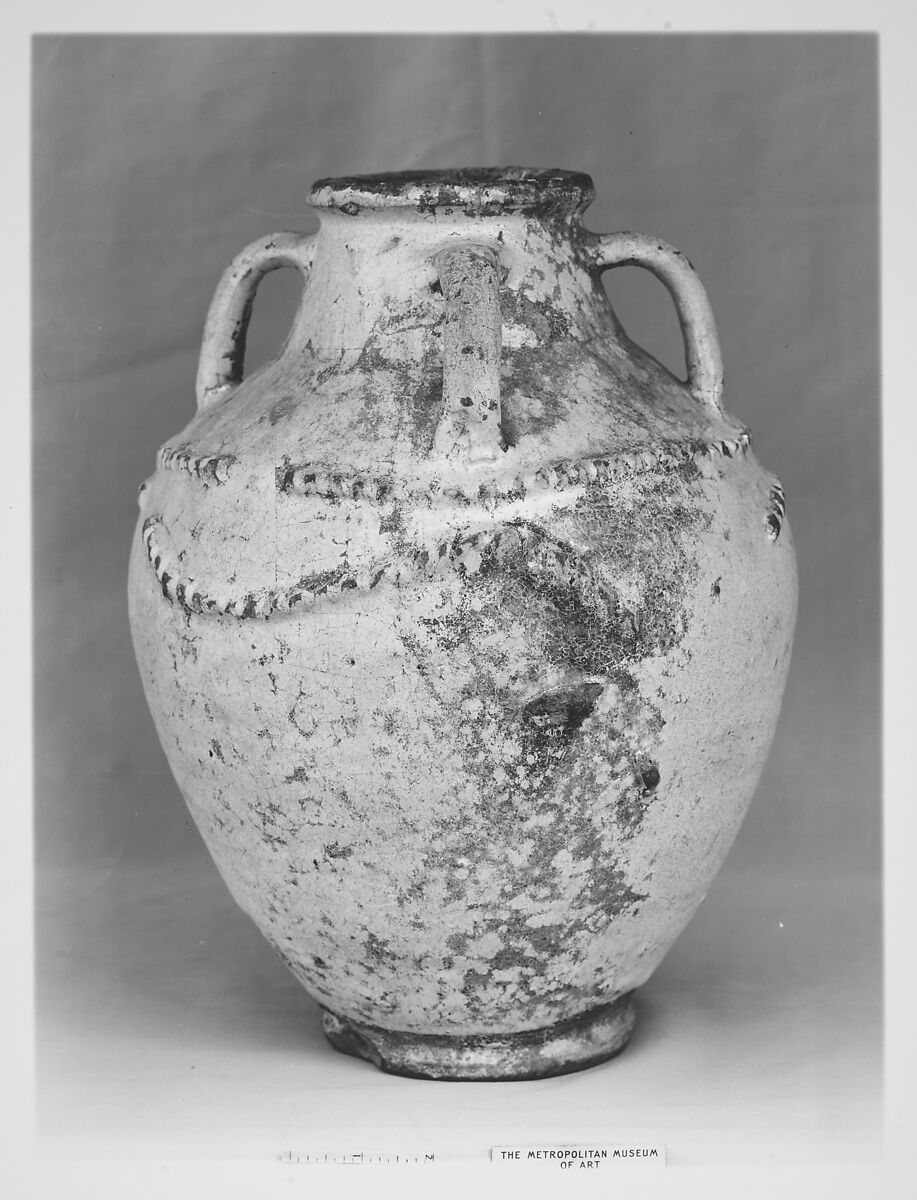 Jar, Stonepaste; applied, glazed