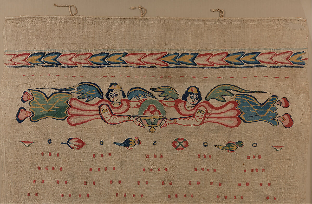 Hanging with Nikes Holding Bowl of Fruit, Linen, wool