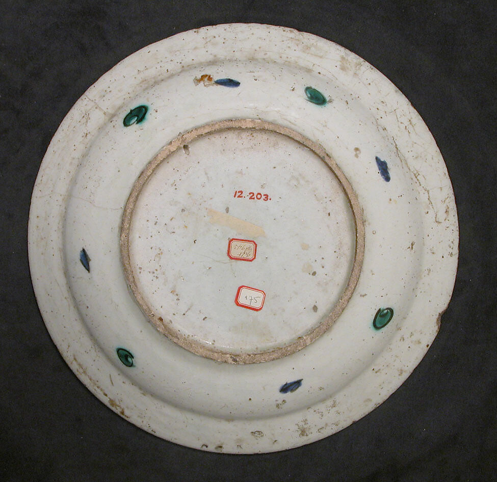 Dish, Stonepaste; painted and glazed