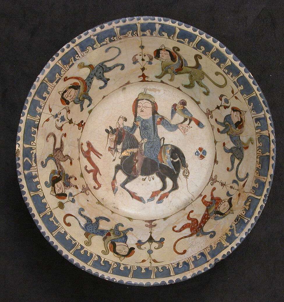 Bowl, Stonepaste; polychrome inglaze and overglaze painted with gilding on opaque white glaze (mina'i) 