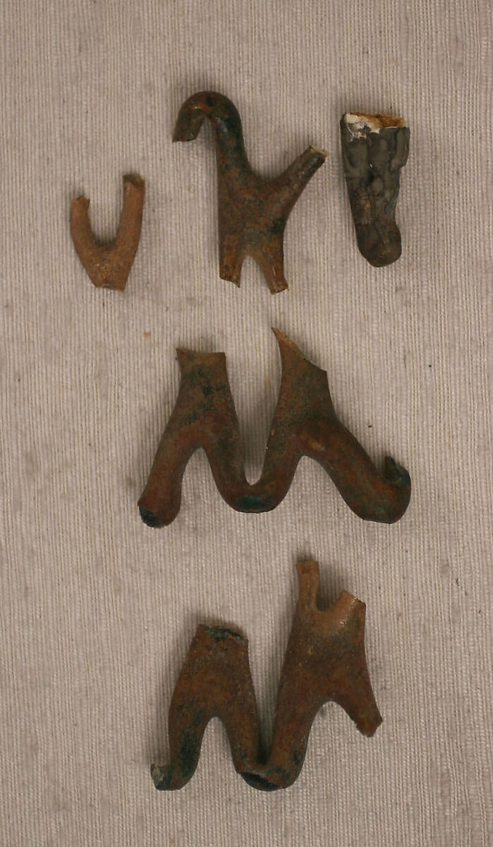 Flask, Glass; free blown, applied decoration, tooled on the pontil