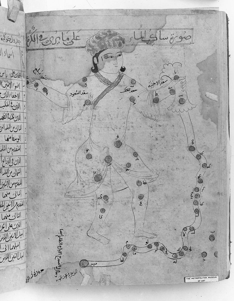 Kitab suwar al-kawakib al-thabita (Book of the Images of the Fixed Stars) of al-Sufi, `Abd al-Rahman al-Sufi (Iranian, Rey 903–986 Shiraz), Ink and gold on paper; leather binding