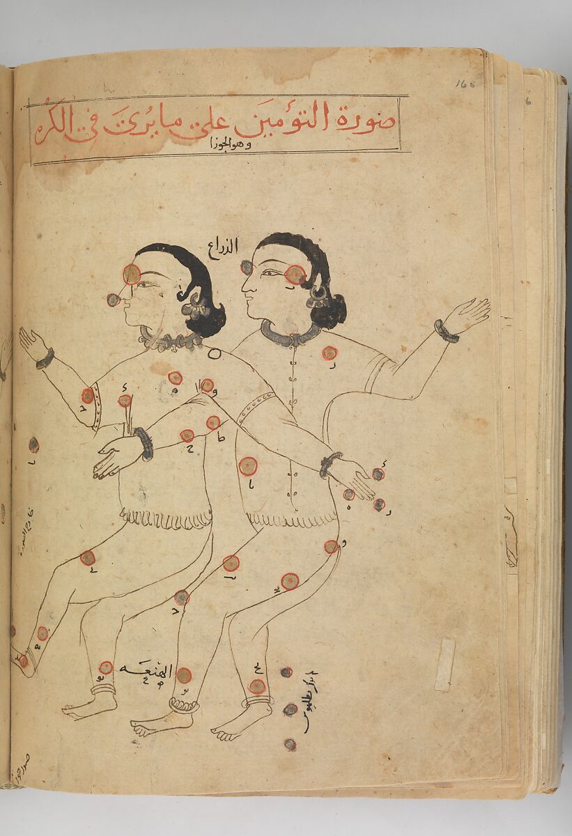 Kitab suwar al-kawakib al-thabita (Book of the Images of the Fixed Stars) of al-Sufi, `Abd al-Rahman al-Sufi (Iranian, Rey 903–986 Shiraz), Ink and gold on paper; leather binding