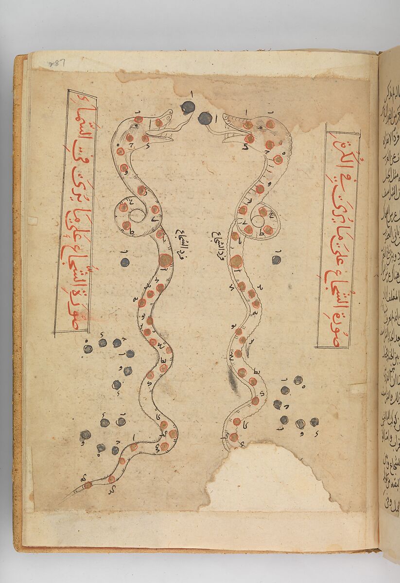 Kitab suwar al-kawakib al-thabita (Book of the Images of the Fixed Stars) of al-Sufi, `Abd al-Rahman al-Sufi (Iranian, Rey 903–986 Shiraz), Ink and gold on paper; leather binding