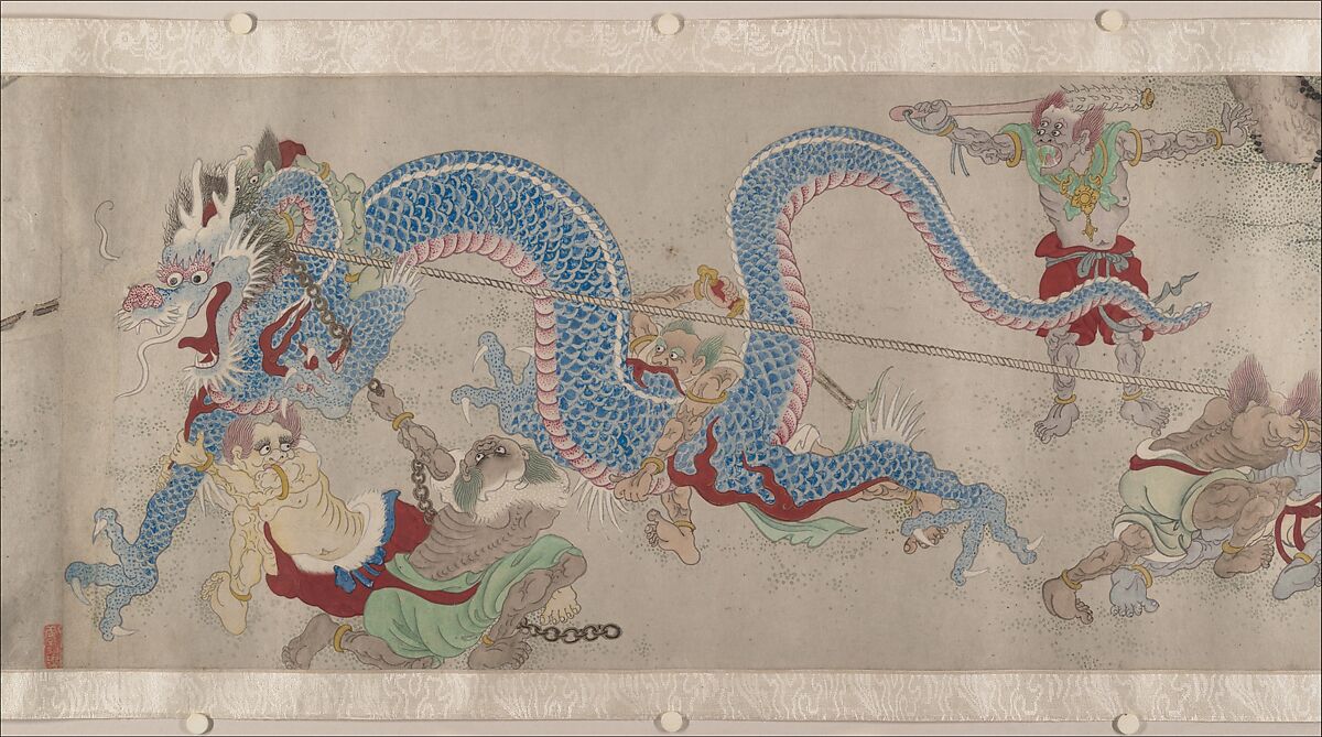 Searching the Mountains for Demons, Zheng Zhong (Chinese, active ca. 1612–48), Handscroll; ink and color on paper, China