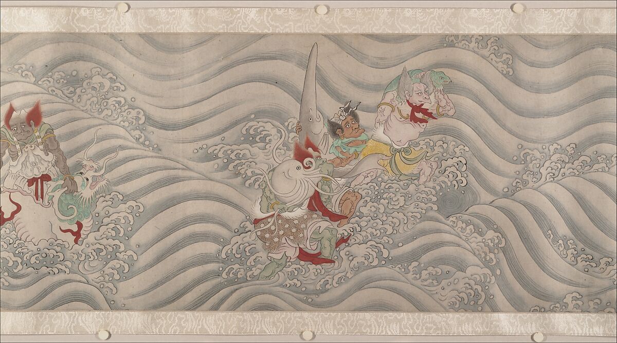 Searching the Mountains for Demons, Zheng Zhong (Chinese, active ca. 1612–48), Handscroll; ink and color on paper, China