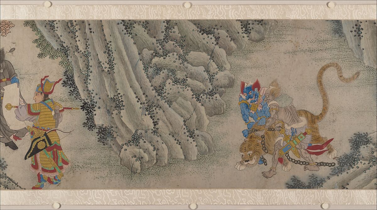 Searching the Mountains for Demons, Zheng Zhong (Chinese, active ca. 1612–48), Handscroll; ink and color on paper, China