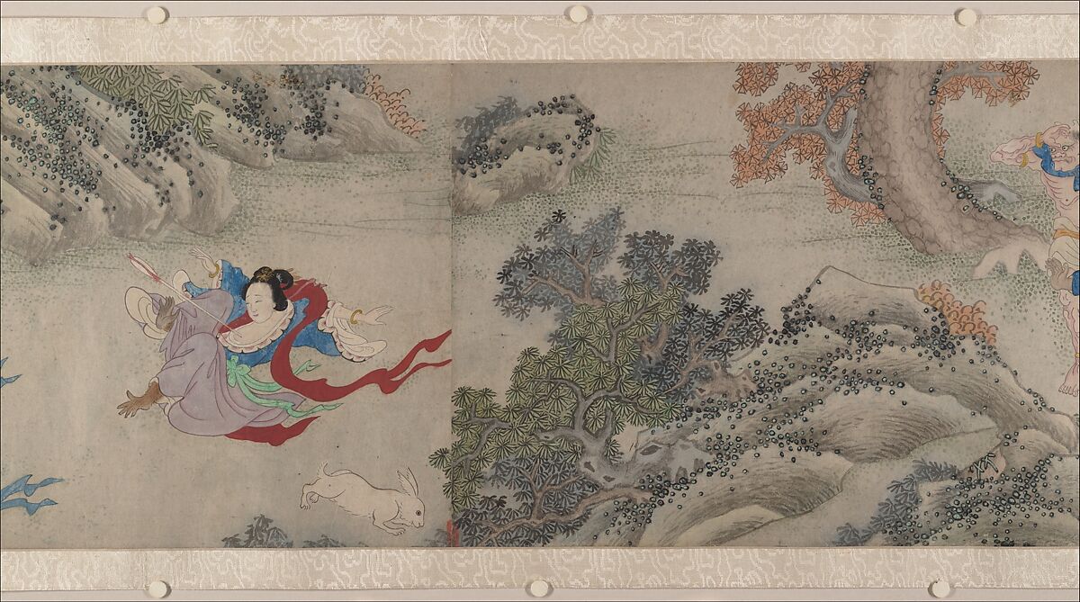 Searching the Mountains for Demons, Zheng Zhong (Chinese, active ca. 1612–48), Handscroll; ink and color on paper, China
