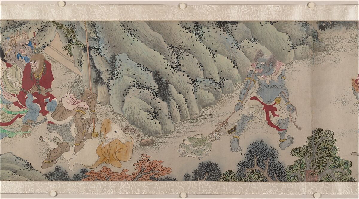 Searching the Mountains for Demons, Zheng Zhong (Chinese, active ca. 1612–48), Handscroll; ink and color on paper, China