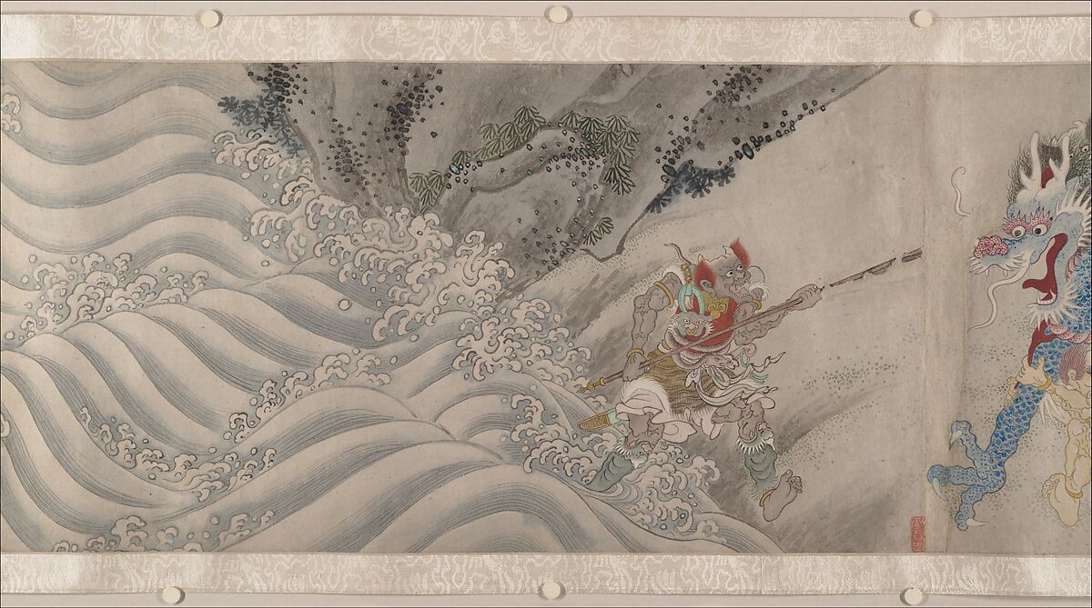 Searching the Mountains for Demons, Zheng Zhong (Chinese, active ca. 1612–48), Handscroll; ink and color on paper, China