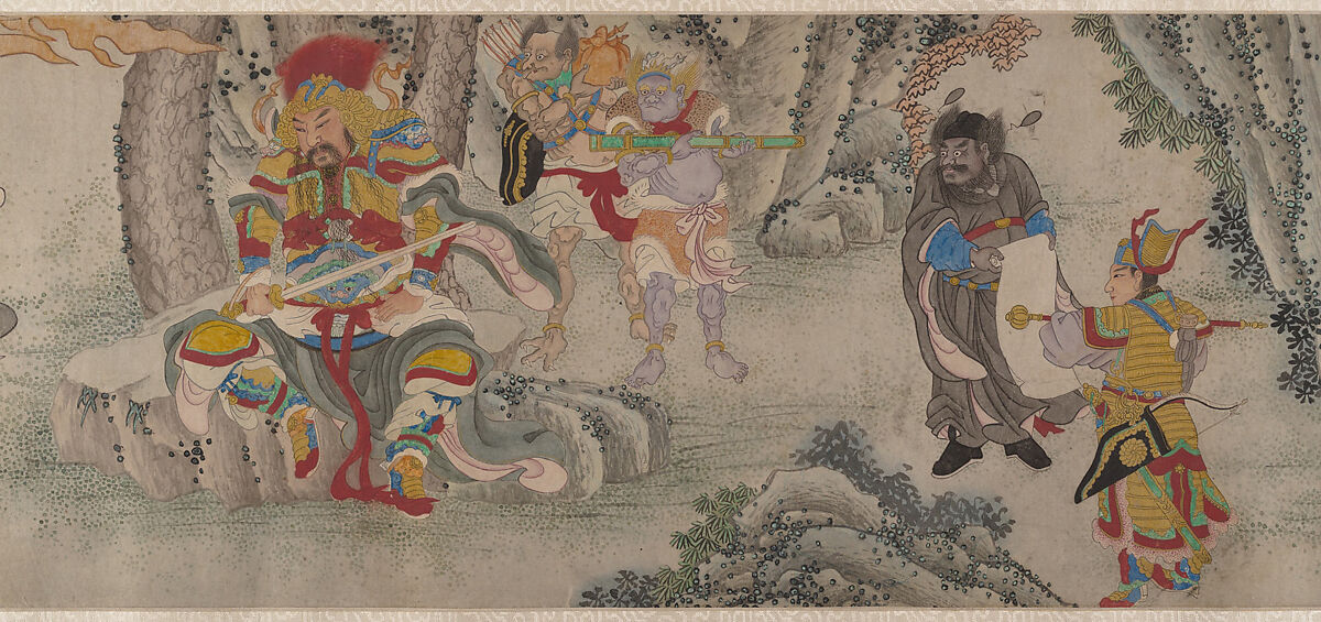 Searching the Mountains for Demons, Zheng Zhong (Chinese, active ca. 1612–48), Handscroll; ink and color on paper, China 