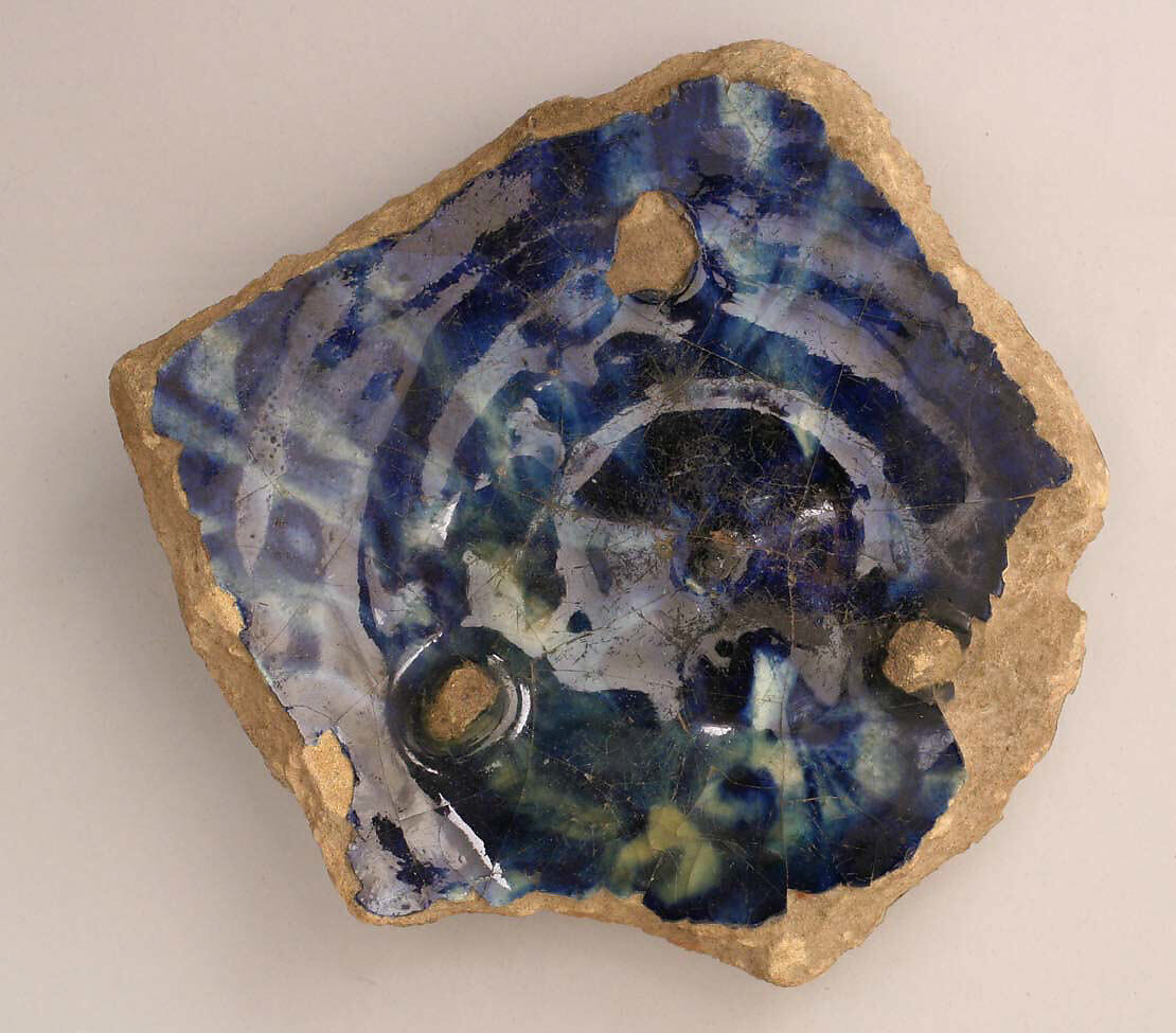 Fragment of a Bowl, Earthenware; underglaze painted 