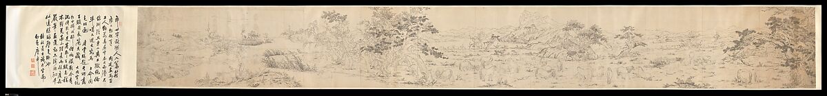 One Hundred Horses, Giuseppe Castiglione (Lang Shining 郎世寧) (Italian, Milan 1688–1766 Beijing), Handscroll; ink on paper, China