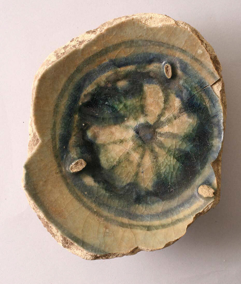 Fragment of a Bowl, Stonepaste; painted with blue under transparent glaze 