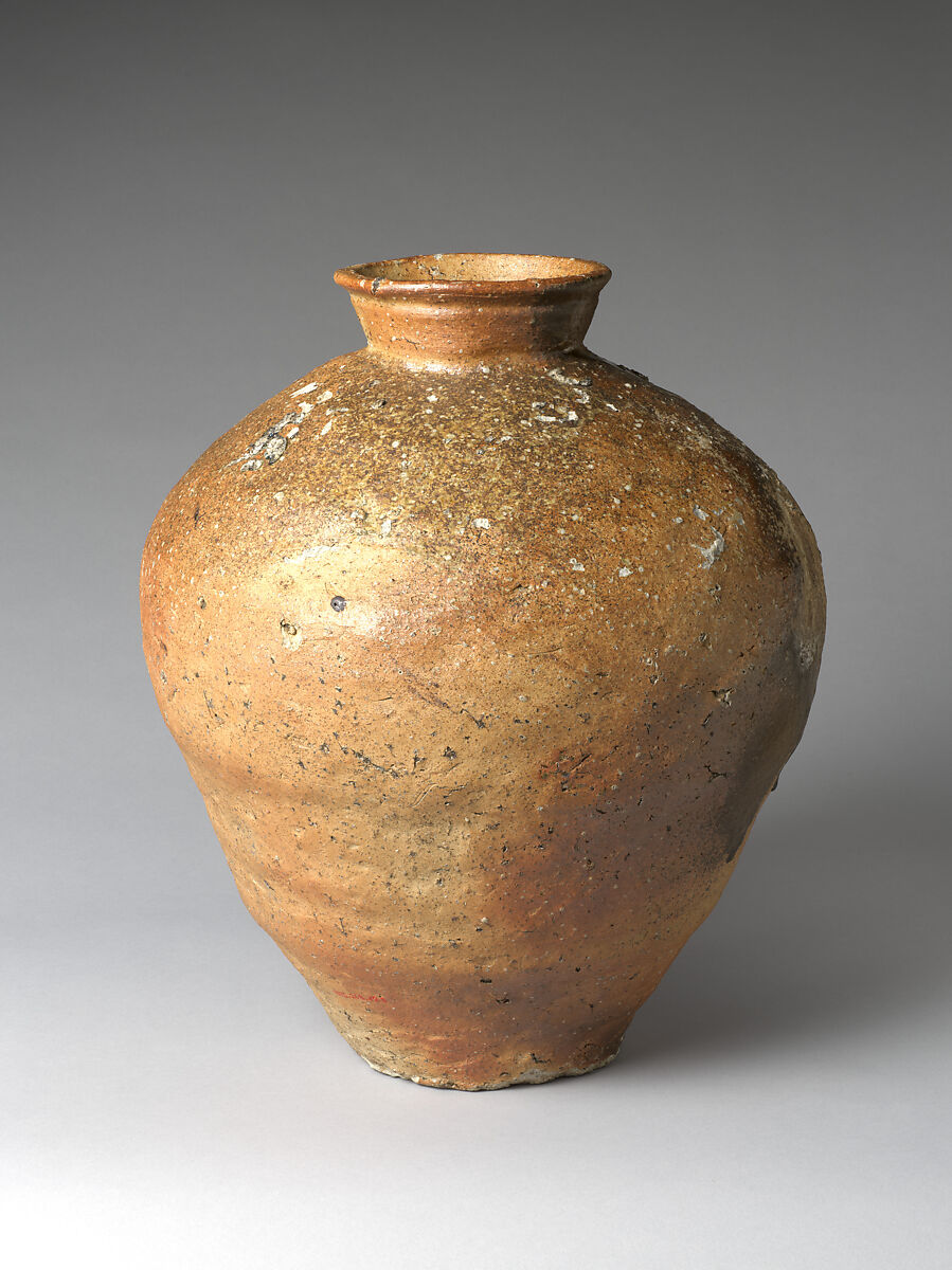 Large Storage Jar (Ōtsubo), Stoneware with natural ash glaze (Shigaraki ware), Japan