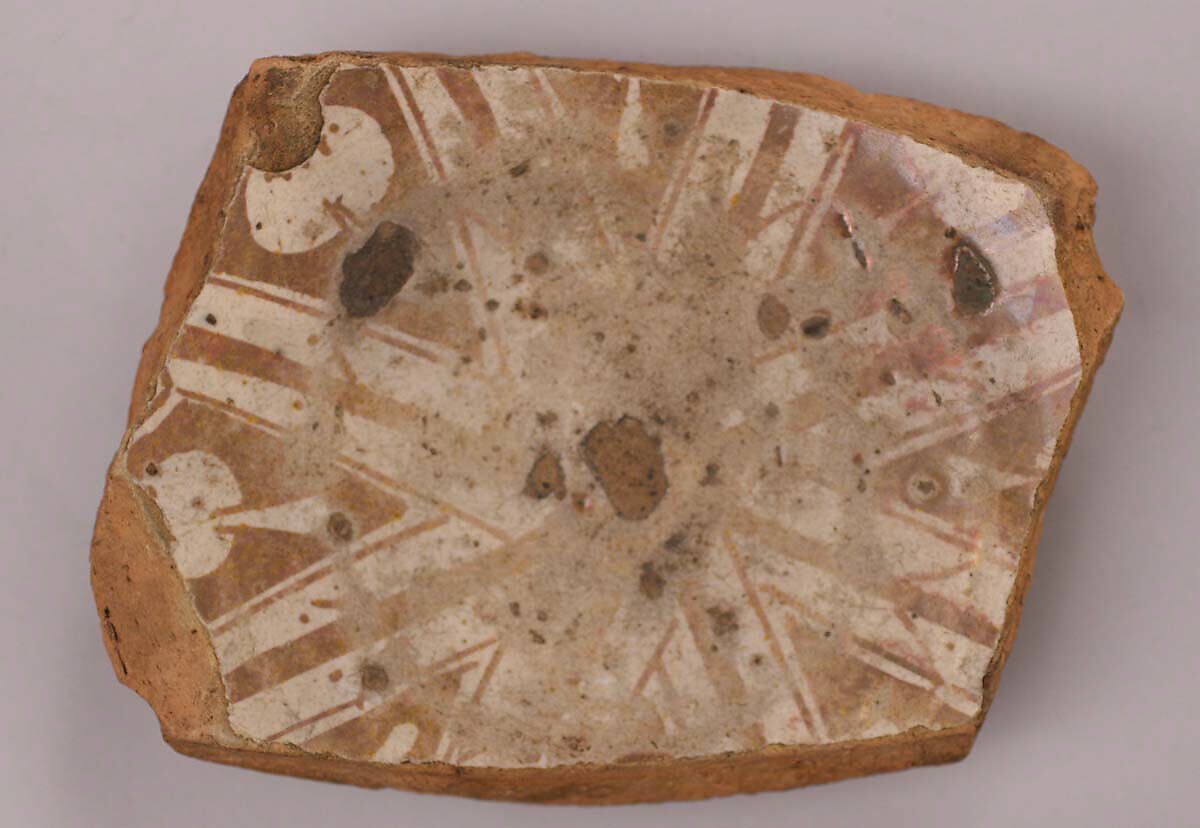 Luster Ware Fragment, Earthenware; glazed 