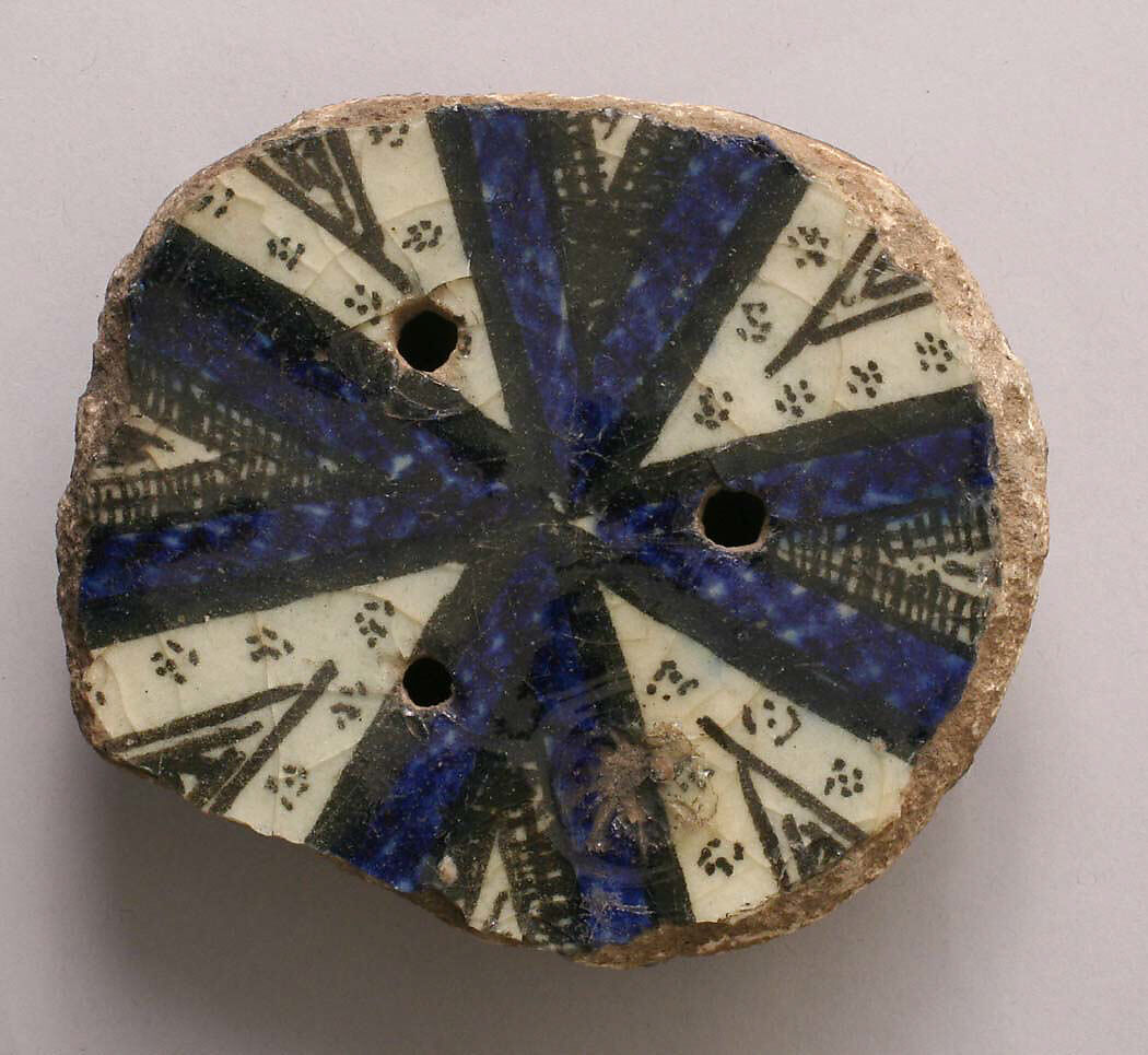 Ceramic Fragment, Stonepaste; polychrome painted under transparent glaze 