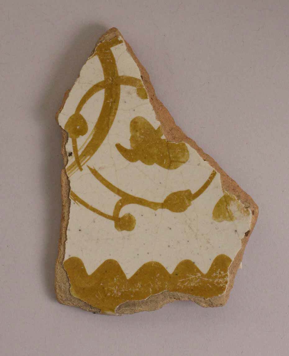 Ceramic Fragment, Earthenware; luster-painted 